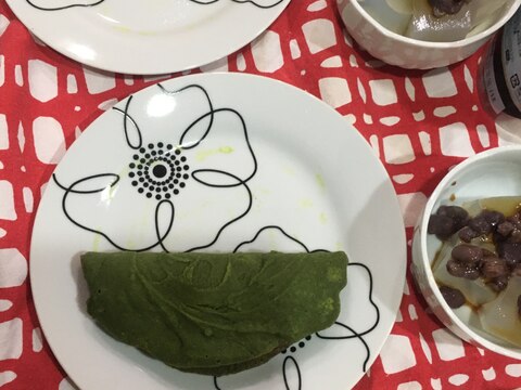 抹茶と小豆のオムレット